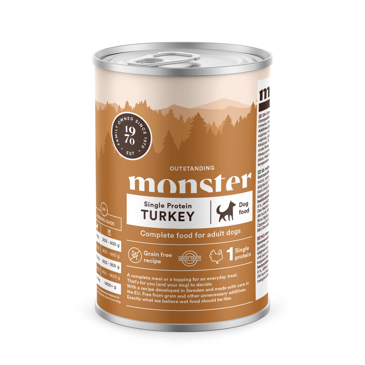 Monster Dog Adult Single Protein Turkey koiralle 6 x 400 g