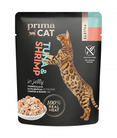 PrimaCat Fillets Tonnikalaa ja katkarapua hyytelössä kissoille 24 x 50 g