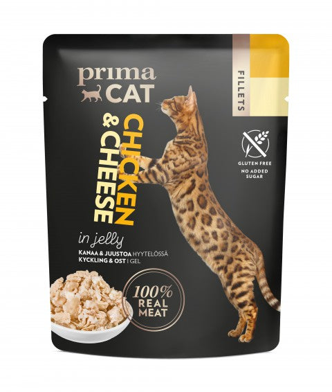 PrimaCat Fillets Kanaa ja juustoa hyytelössä kissoille 50 g
