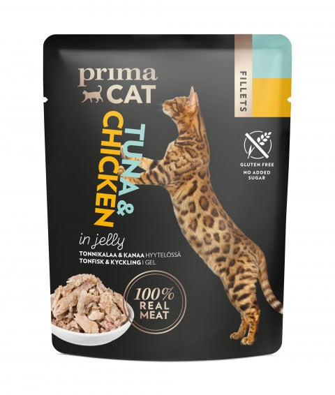 PrimaCat Fillets Tonnikalaa ja kanaa hyytelössä kissoille 24 x 50 g