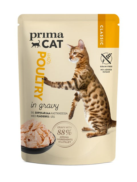 PrimaCat Classic Siipikarjaa kastikkeessa kissoille 28 x 85 g