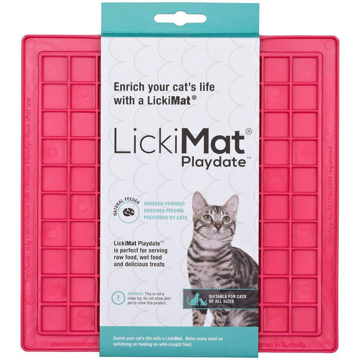 LickiMat Playdate aktivointimatto kissalle roosa 20 cm x 20 cm