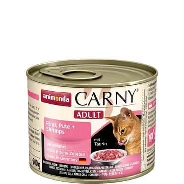 Animonda Carny Adult nauta, kalkkuna & katkarapu kissalle 200 g MAISTELUPAKKAUS