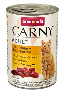 Animonda Carny Adult nauta, kana & ankan sydän kissalle 6 x 400 g