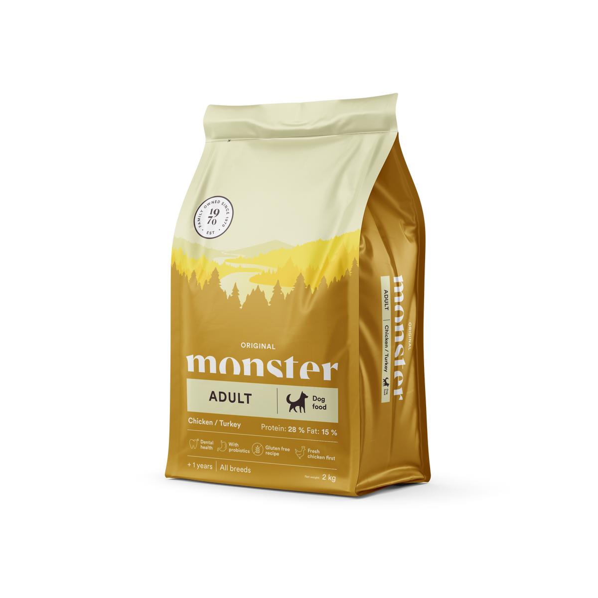 Monster Dog Original Adult Chicken-Turkey koiralle 2 kg