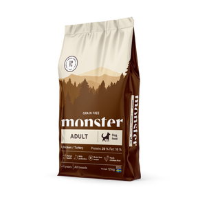 Monster Dog Grain Free Adult All Breed Chicken-Turkey koiralle 17 kg