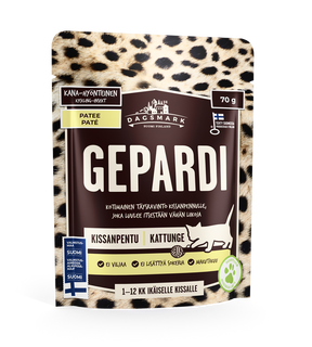 Dagsmark Gepardi kana-hyönteinen patee kissanpennulle 70 g MAISTELUPAKKAUS