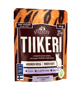 Dagsmark Tiikeri kana-kalkkuna hyytelössä kissalle 22 x 80 g SÄÄSTÖPAKKAUS