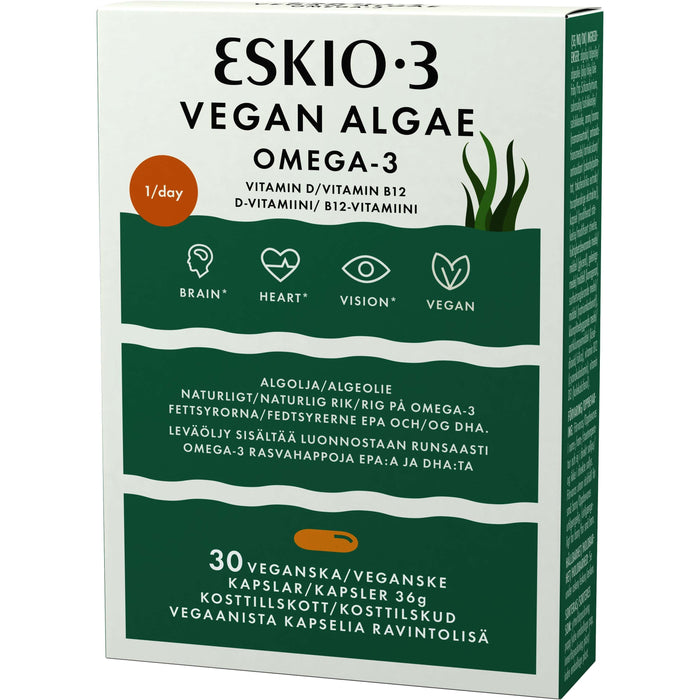 Eskio-3 Vegan Algae omega-3 30 kapselia