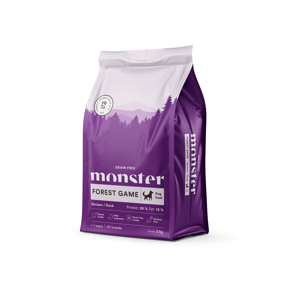 Monster Dog Grain Free Forest Game Venison-Duck koiralle 2 kg