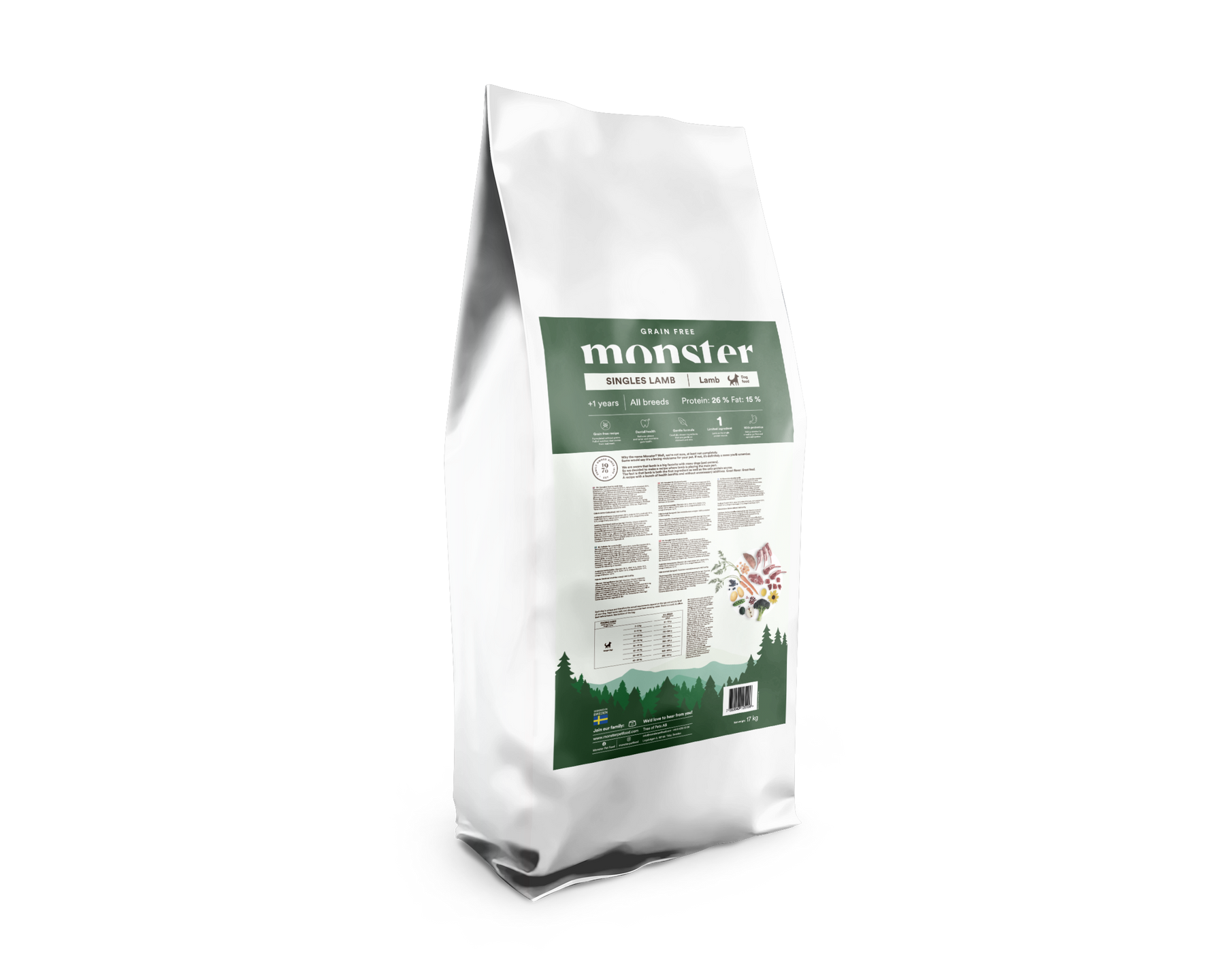Monster Dog Grain Free Singles Lamb koiralle 17 kg