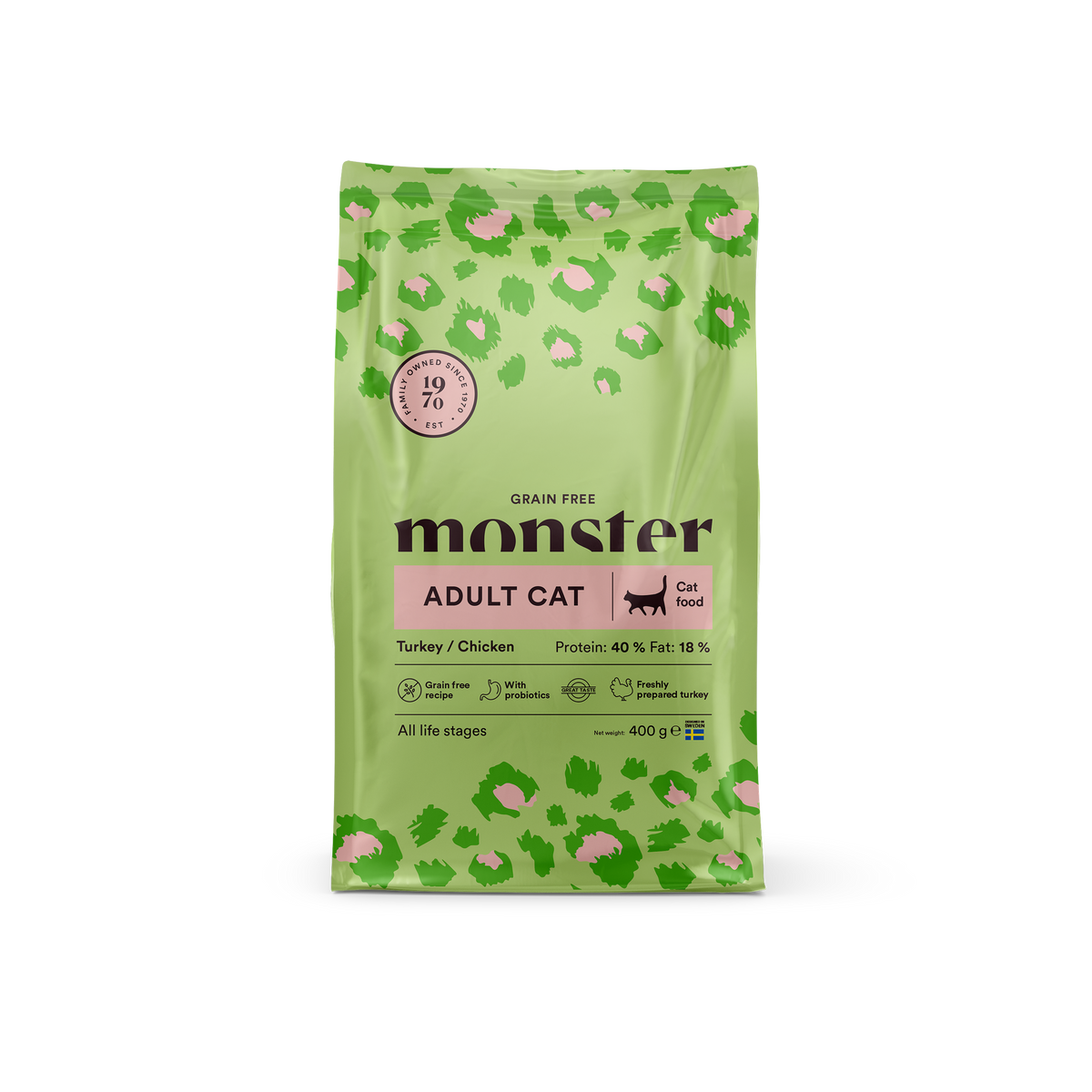 Monster Cat Grain Free Adult Turkey-Chicken kissalle 400 g