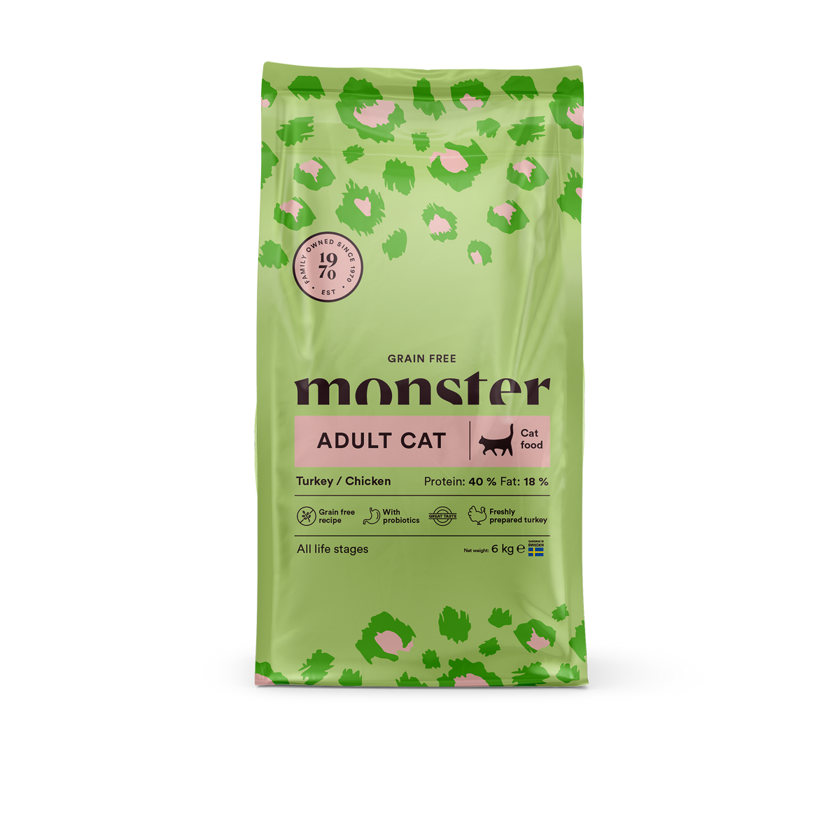 Monster Cat Grain Free Adult Turkey-Chicken kissalle 6 kg RIKKOONTUNUT