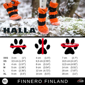 HALLA-fleecetossut oranssit 4 kpl pakkaus XXS