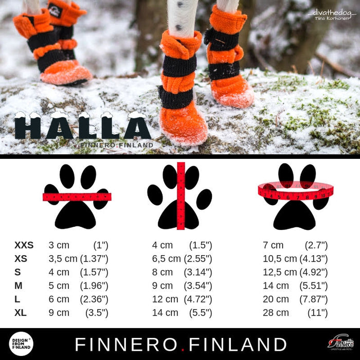 HALLA-fleecetossut oranssit 4 kpl pakkaus S
