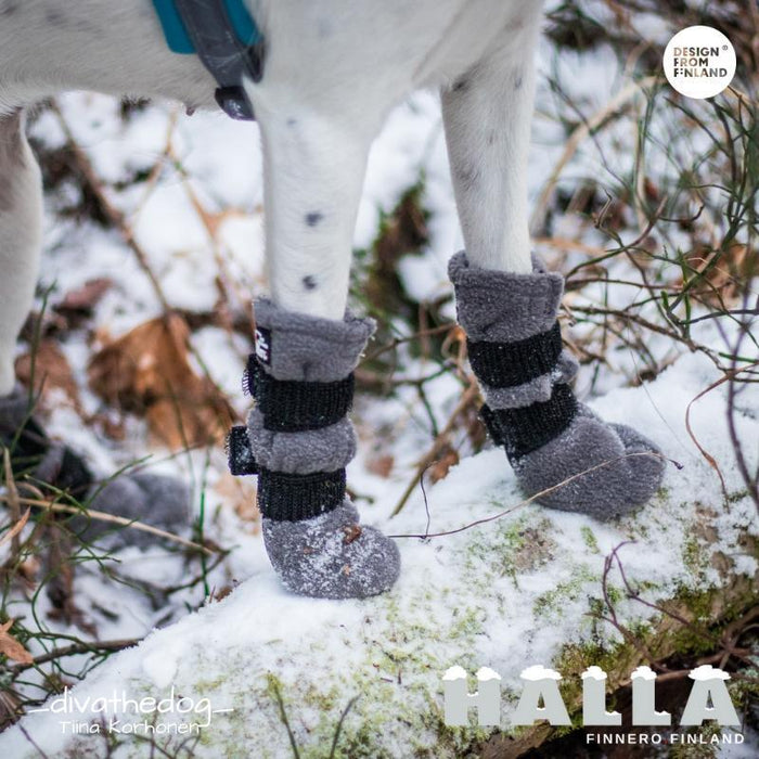 HALLA-fleecetossut harmaat 4 kpl pakkaus XXS