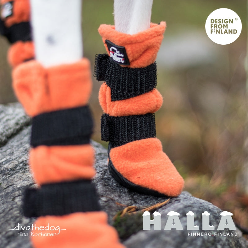HALLA-fleecetossut oranssit 4 kpl pakkaus XXS