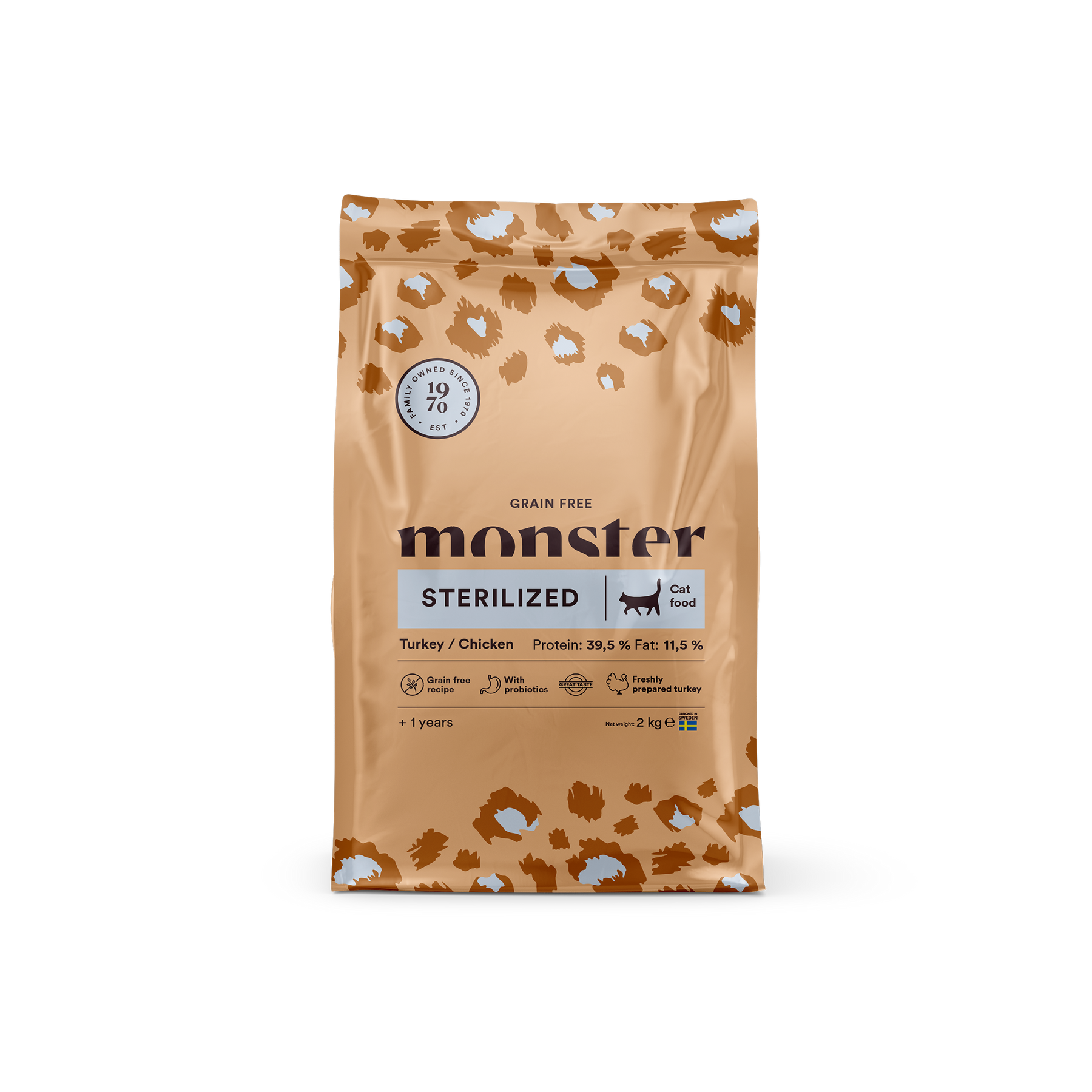 Monster Cat Grain Free Sterilized Turkey-Chicken kissalle 2 kg