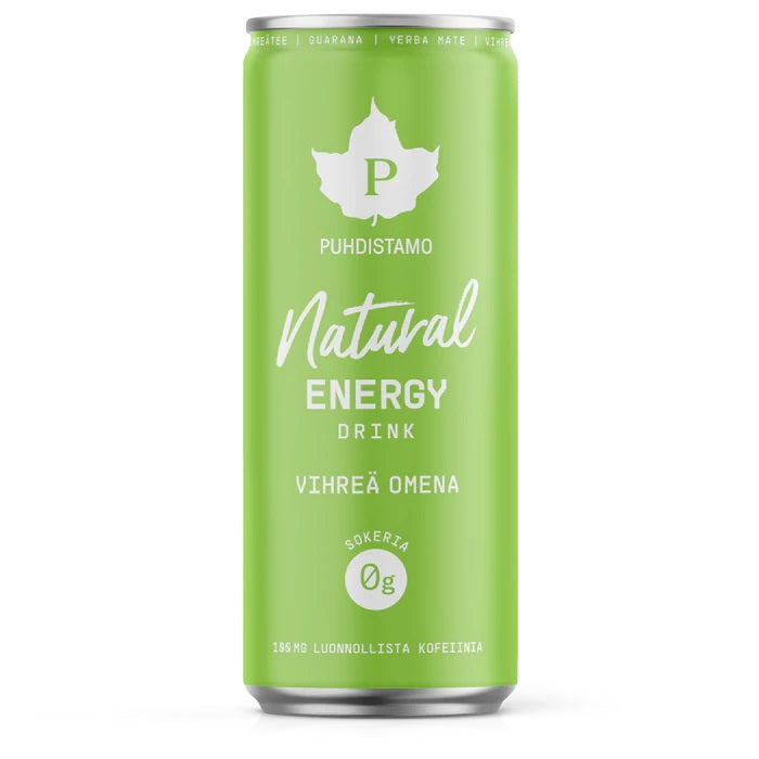 Puhdistamo Natural energy drink vihreä omena 330 ml