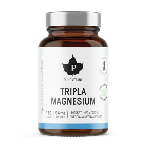Puhdistamo Tripla Magnesium 120 kapselia SUPERTARJOUS