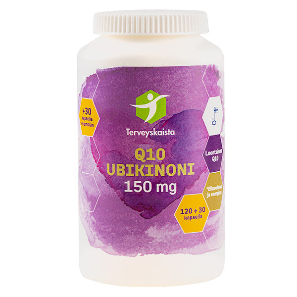 Terveyskaista Ubikinoni 150 mg 120 + 30 kapselia