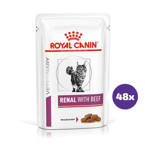 Royal Canin Veterinary Diets Renal Beef kissan märkäruoka 48 x 85 g SÄÄSTÖPAKKAUS