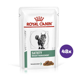 Royal Canin Veterinary Diets Weight Management Satiety Thin Slices In Gravy annospussi kissan märkäruoka 48 x 85 g SÄÄSTÖPAKKAUS