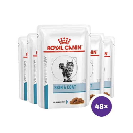Royal Canin Veterinary Diets Derma Skin & Coat annospussi kissan märkäruoka 48 x 85 g SÄÄSTÖPAKKAUS
