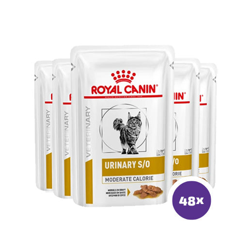 Royal Canin Veterinary Diets Urinary S/O Moderate Calorie Morcels in Gravy annospussi kissan märkäruoka 48 x 85 g SÄÄSTÖPAKKAUS