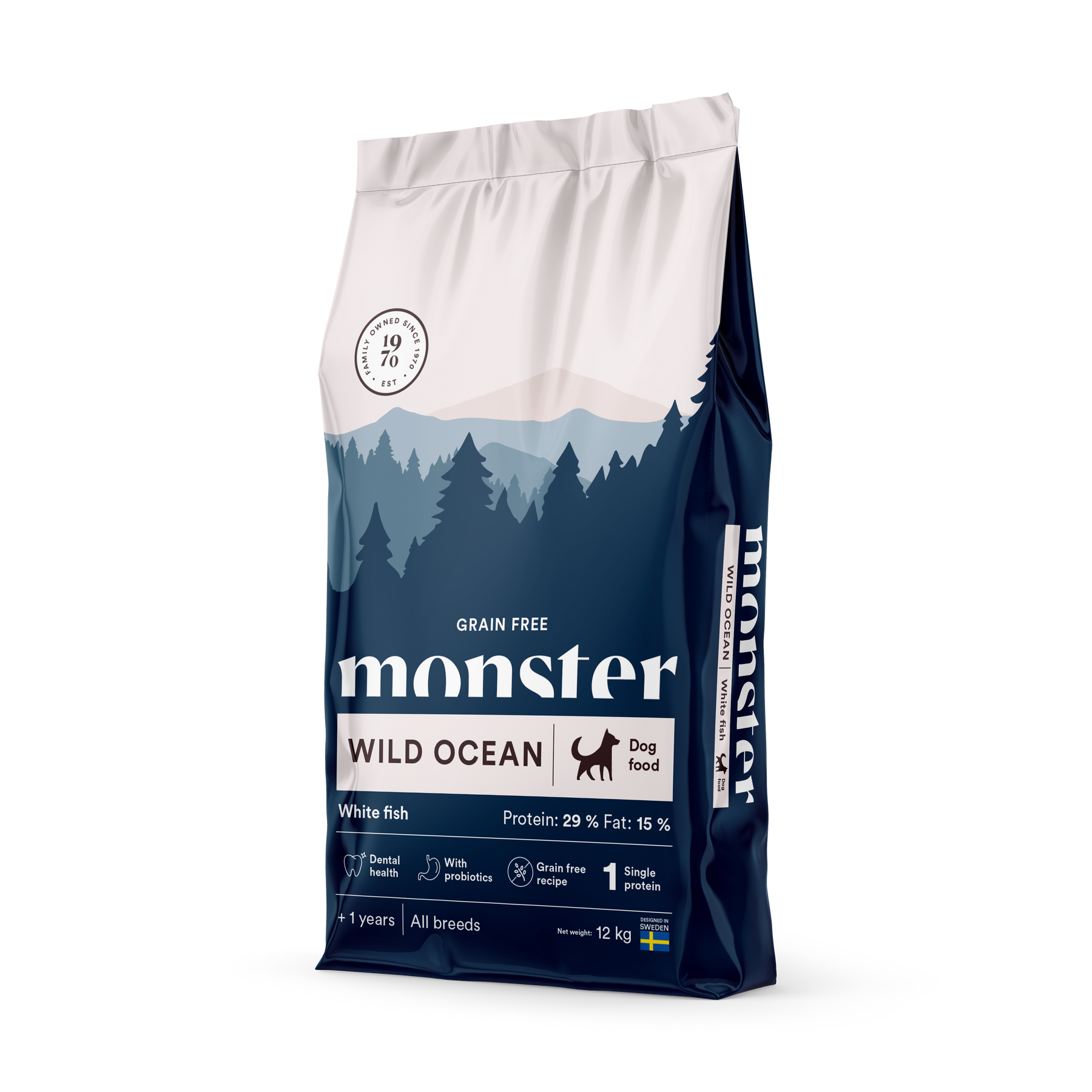 Monster Dog Grain Free Wild Ocean White Fish koiralle 12 kg