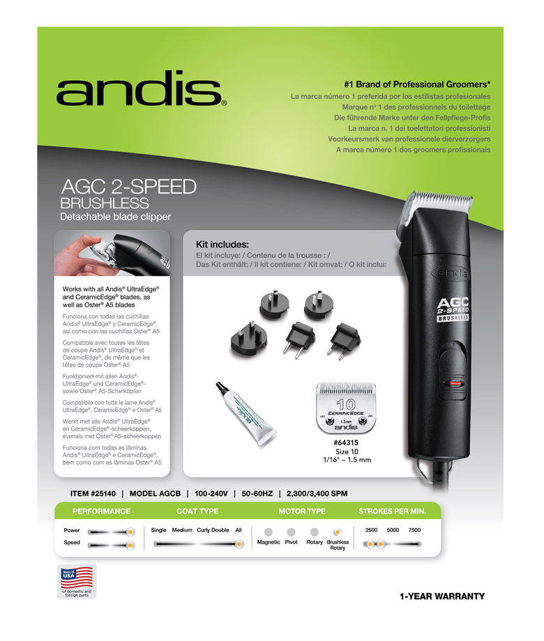 Andis AGCB2 kaksinopeuksinen karvanleikkuri musta