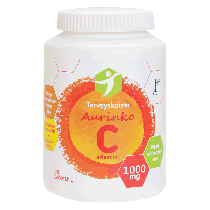 Terveyskaista Aurinko C 1000 mg pitkävaikutteinen 90 tablettia