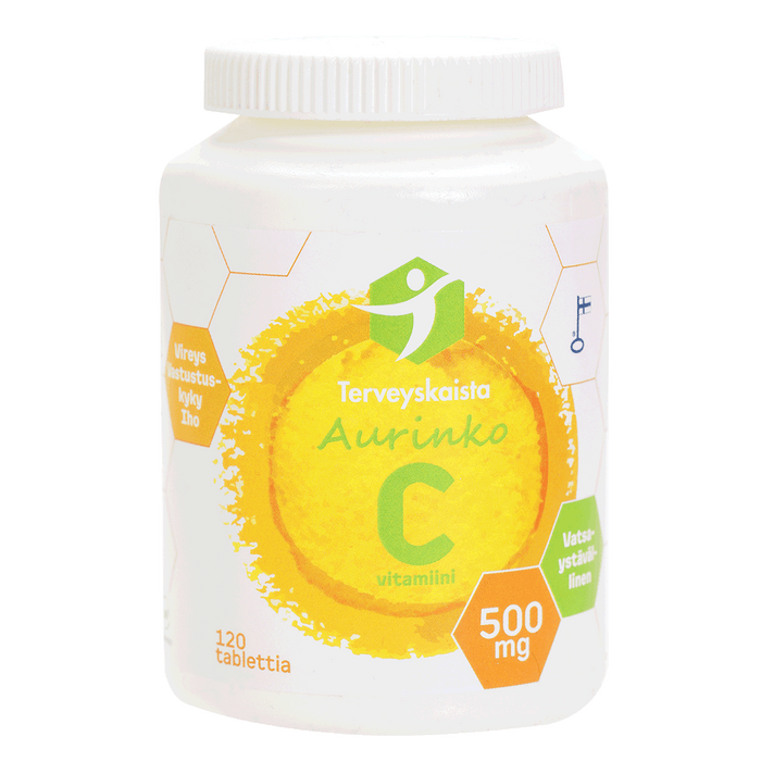 Terveyskaista Aurinko C 500 mg vatsaystävällinen 120 tablettia