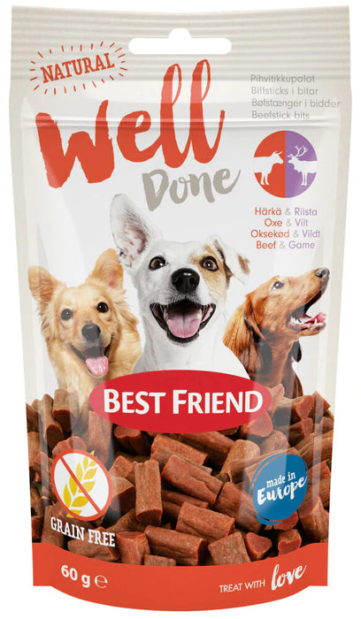 Best Friend WellDone pihvitikkupalat härkä & riista 60 g