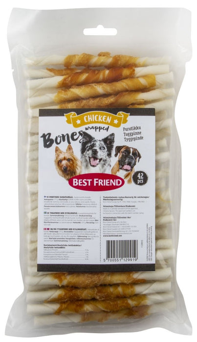 Best Friend Bones purutikku kanafileellä 375 g 42 kpl