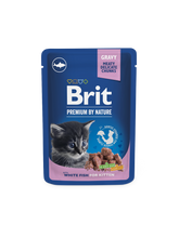 Brit Premium by Nature Valkoinen Kala kastikkeessa kissanpennuille 24 x 100 g