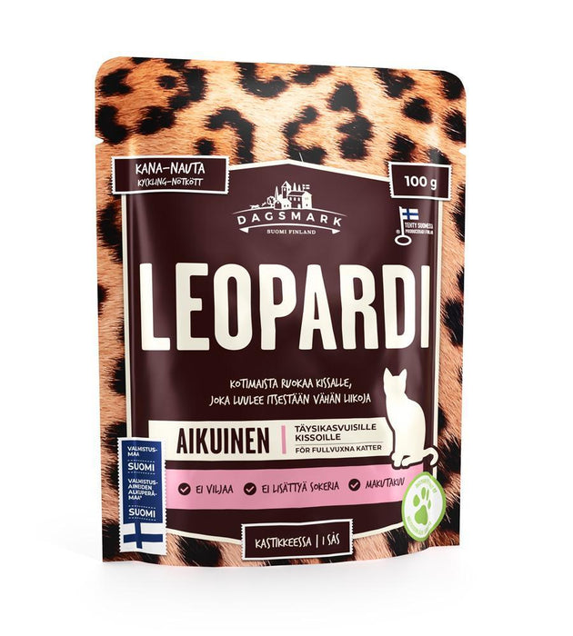 Dagsmark Leopardi kana-nauta kastikkeessa kissalle 22 x 100 g TARJOUS