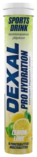 Dexal Pro Hydration lemon-lime + kofeiini poretabletti 18 kpl