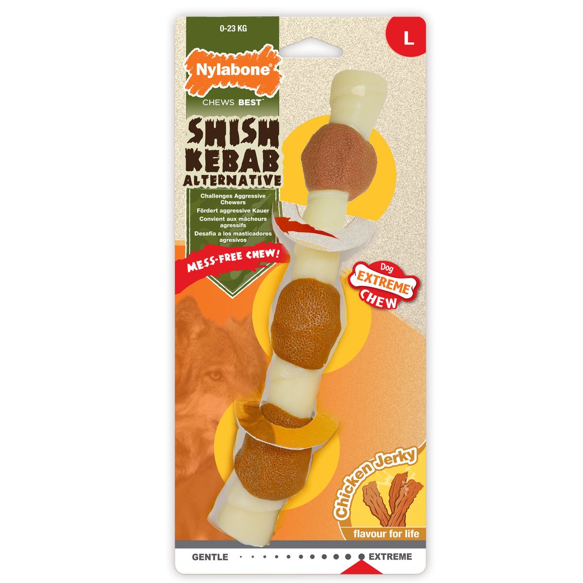 Nylabone Extreme Chew Shish Kebab purulelu kuivattu kana L