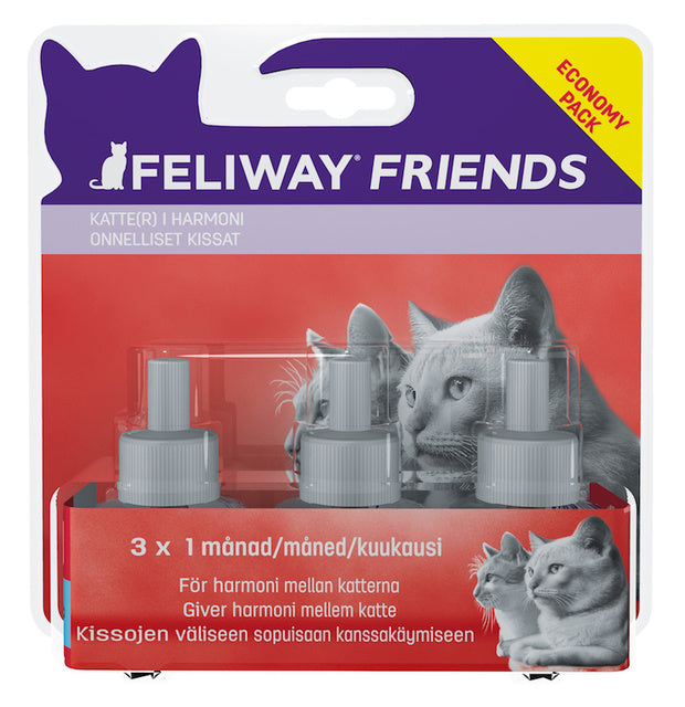 Feliway Friends feromoniliuos vaihtopullo kissalle 3 x 48 ml SÄÄSTÖPAKKAUS