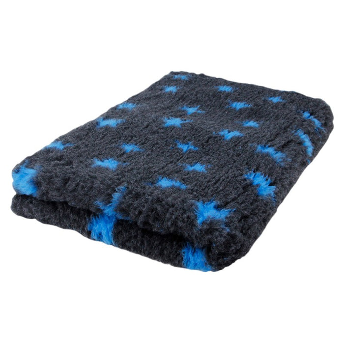 Foxy Fur makuualusta tummanharmaa, sininen tähti 100 cm x 150 cm