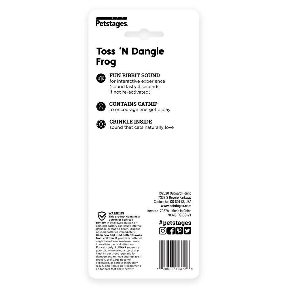 Petstages Toss n' dangle frog kissanlelu