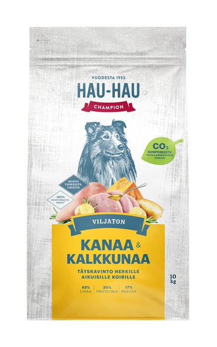 Hau-Hau Champion Viljaton kanaa ja kalkkunaa 10 kg
