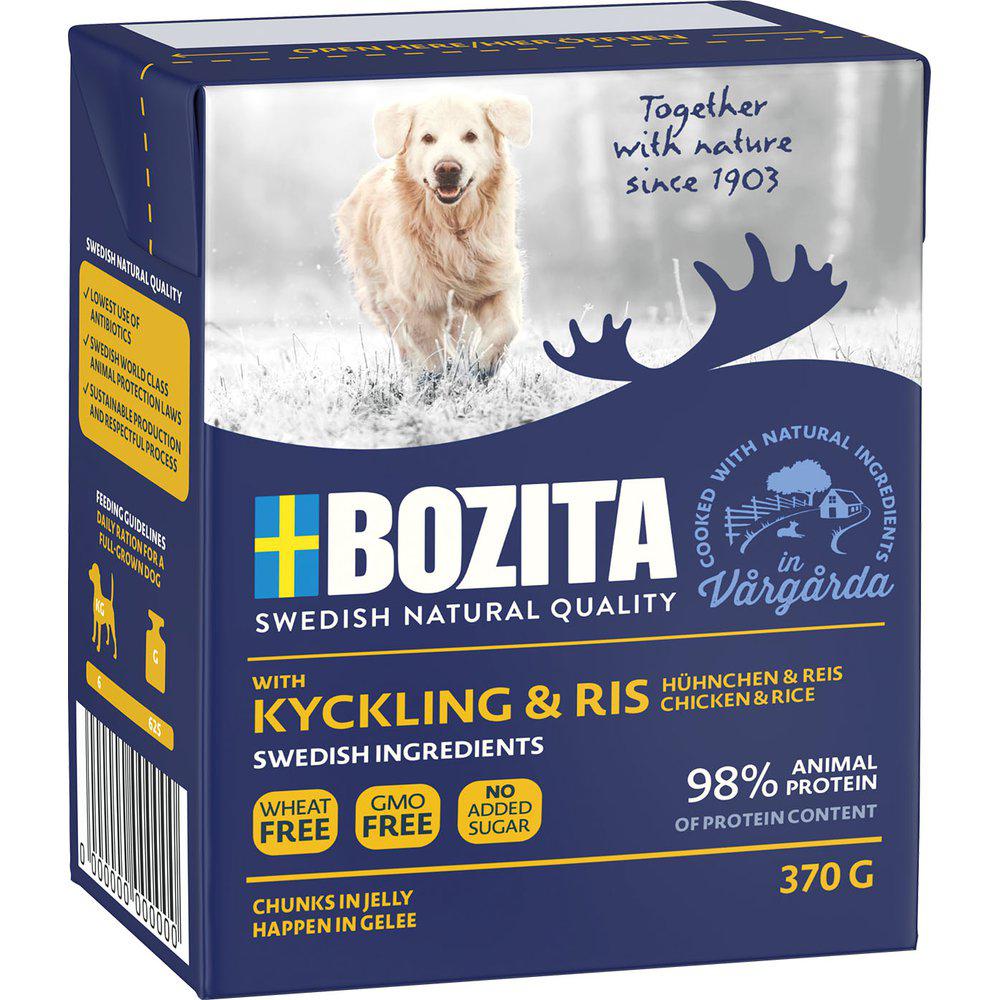 Bozita kananpaloja ja riisiä hyytelössä koiralle 6 x 370 g