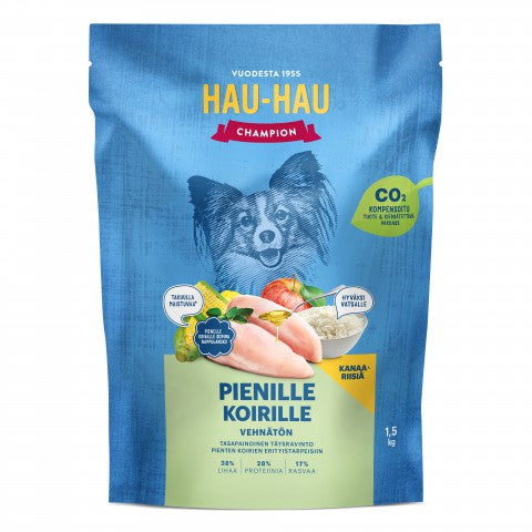 Hau-Hau Champion Kanaa ja riisiä pienille koirille 1,5 kg