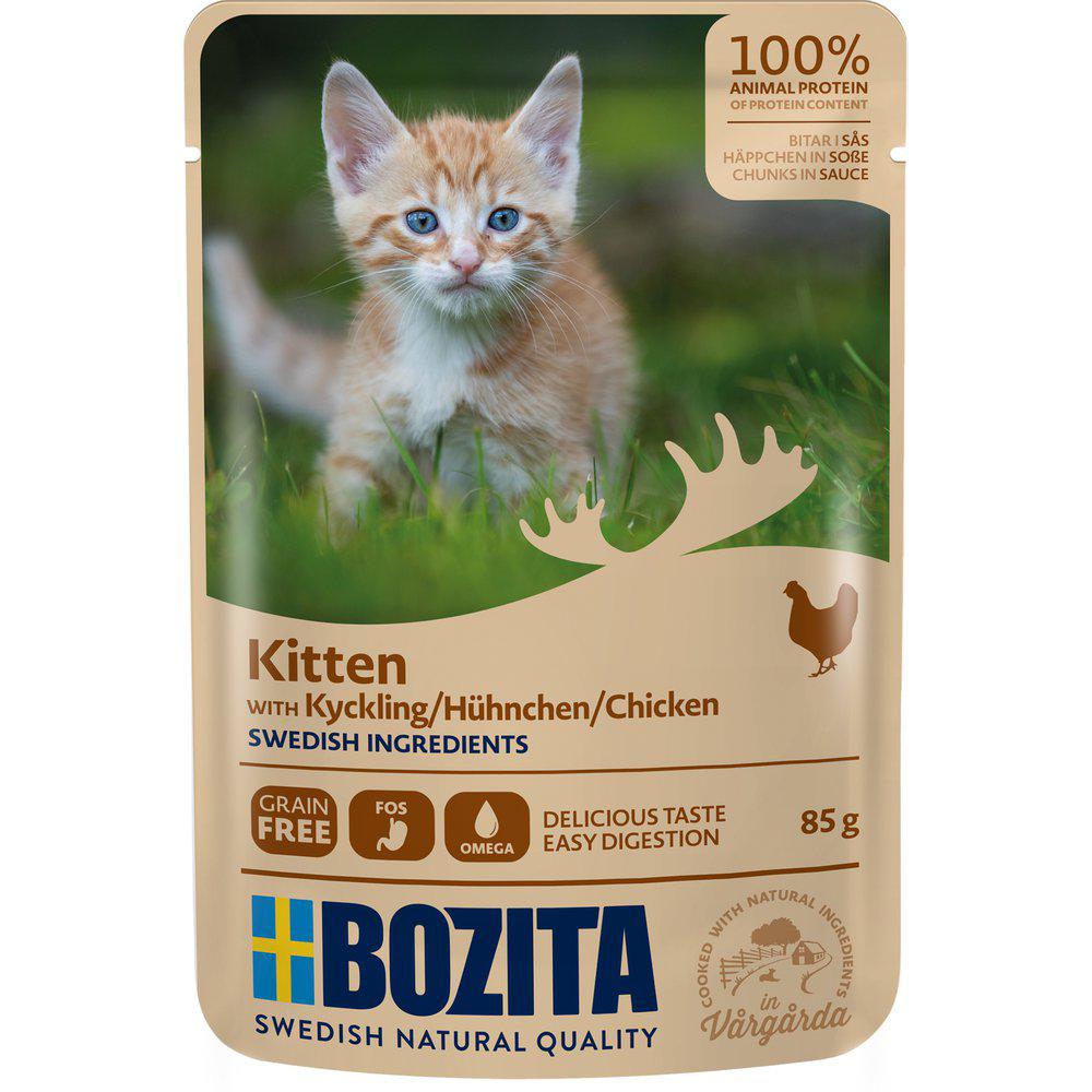 Bozita Kitten kanaa kastikkeessa kissalle 12 x 85 g