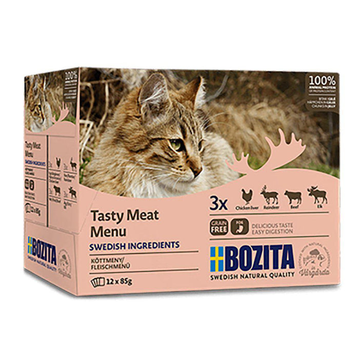 Bozita Tasty Meat Menu lihaa hyytelössä kissalle 12 x 85 g
