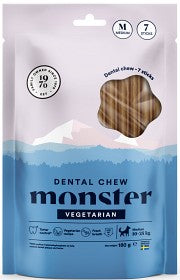 Monster Dental Chew Vegetarian purutikku M koiralle 7 kpl