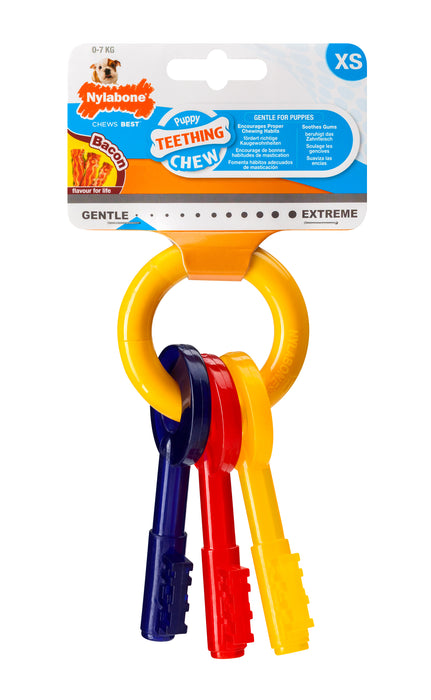 Nylabone Puppy Teething Keys purulelu pekoni XS