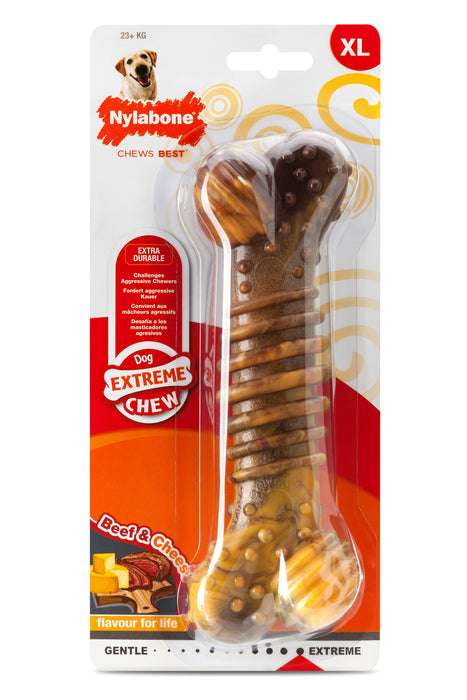 Nylabone Extreme Chew Texture muotoiltu purulelu liha & juusto XL